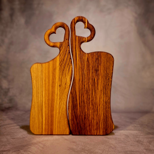 Paarbrettchen Herzhaft Eiche frontal