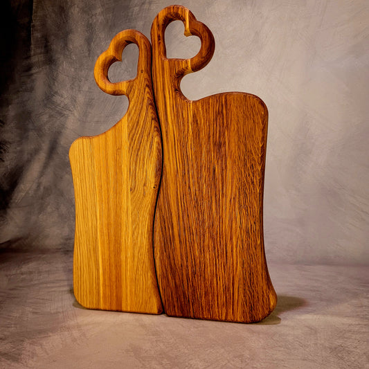 Paarbrettchen Herzhaft Eiche schräg