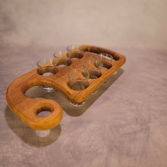 Schnapsbrett 6 Gläser schräg
