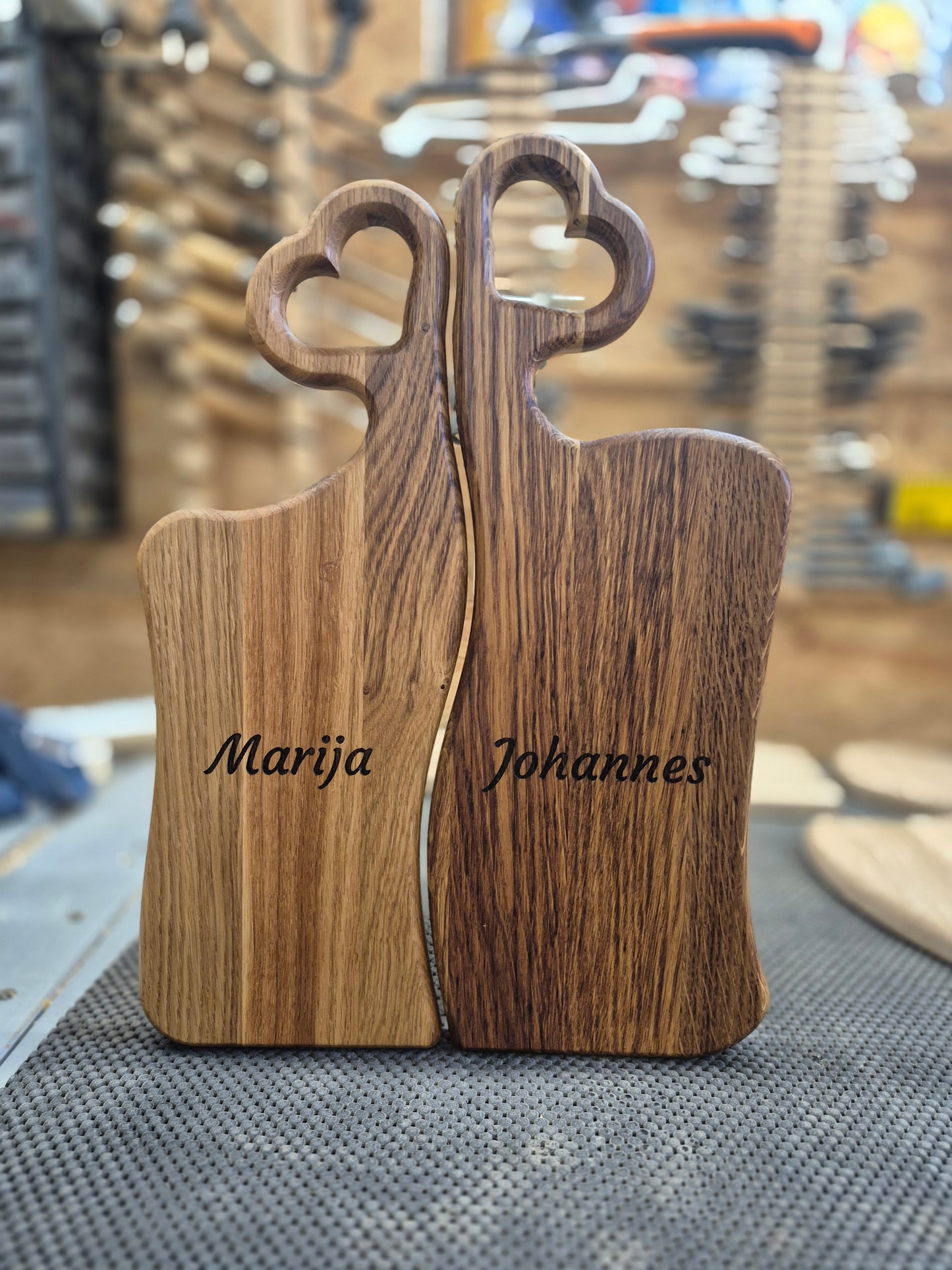 Paarbrettchen Version "Herzhaft" mit Gravur der Namen