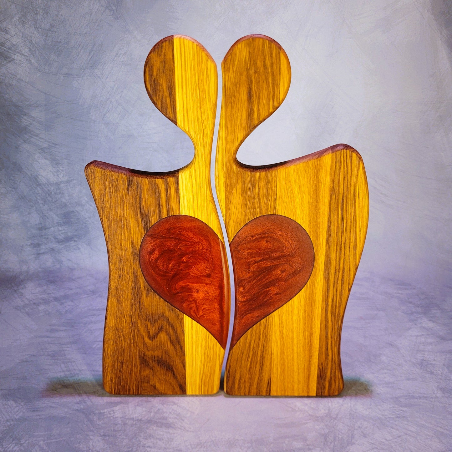 Paarbrettchen Doppelherz frontal mit Abstand